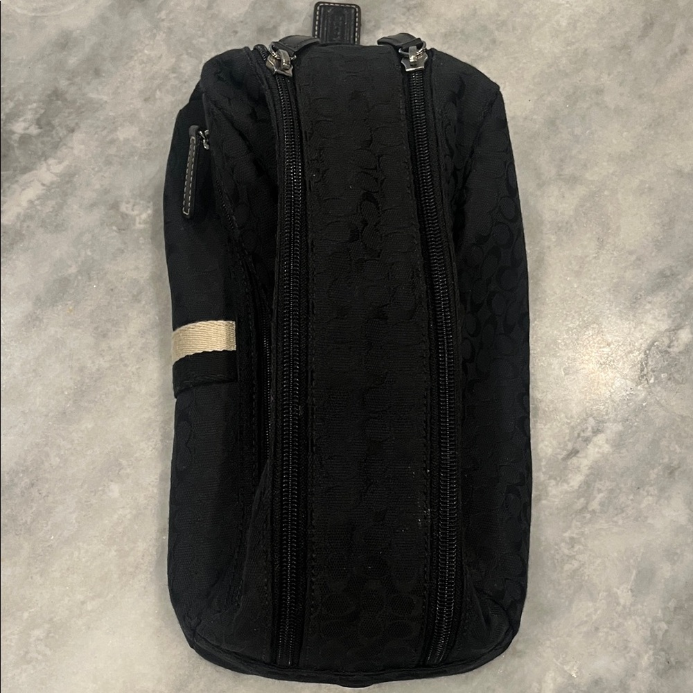 Coach Black Toiletry Bag with Cream Accent - Picture 4 of 6